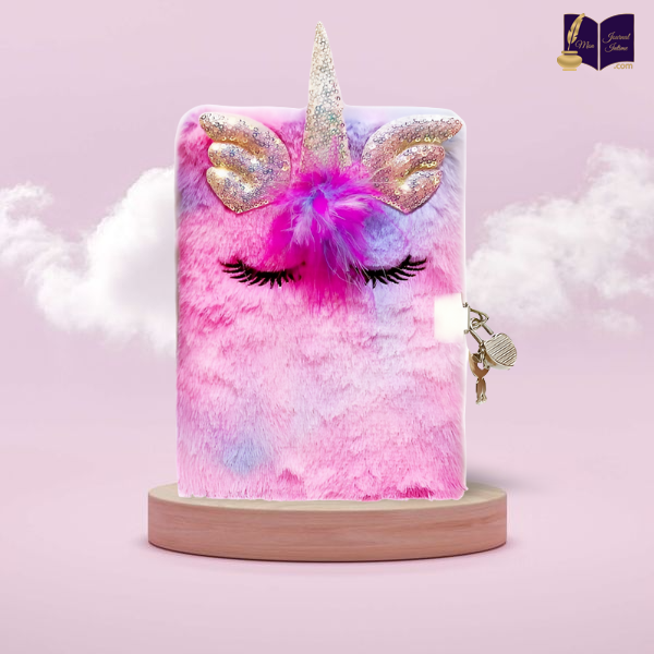 Journal Intime Peluche Licorne Avec Cadenas - 14x19 Cm, Cadeau Pour Enfant